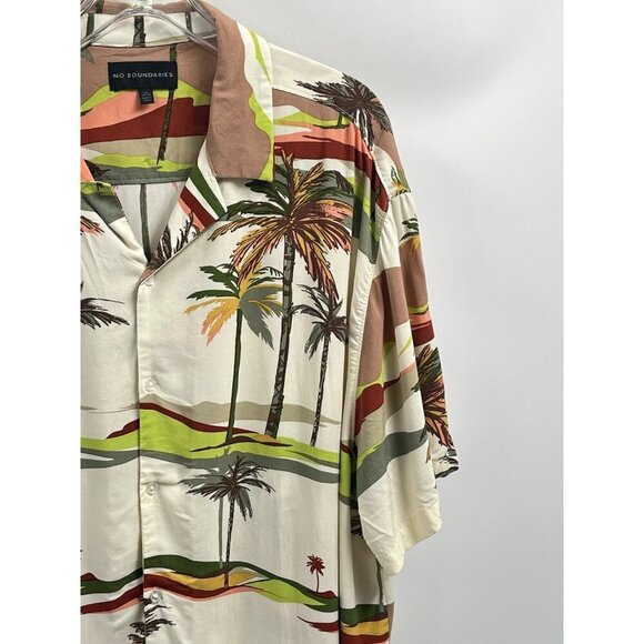No Boundaries Mens Retro Hawaiian Shirt Sz XXL Resort Tropical Vacation - Picture 2 of 5
